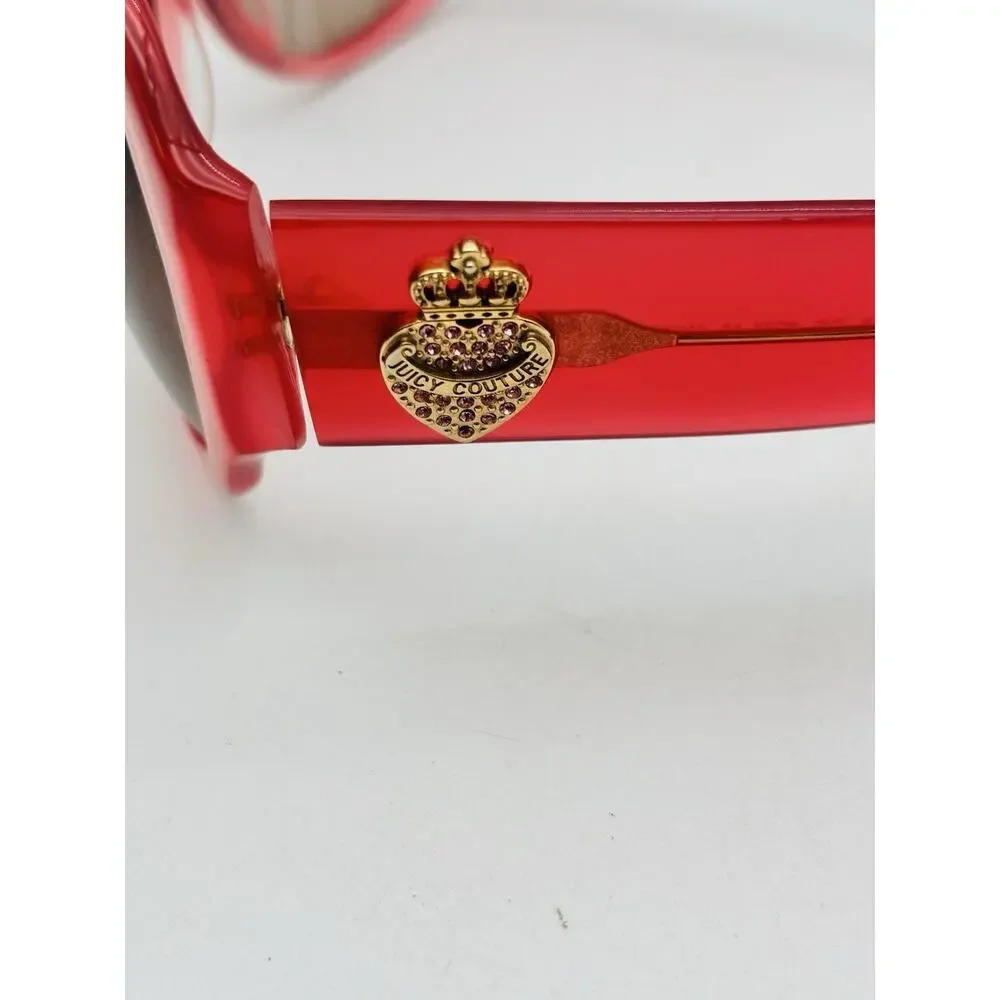 Juicy Couture Vintage Women's Sunglasses Chunky Translucent Pink Frame Y2K VG